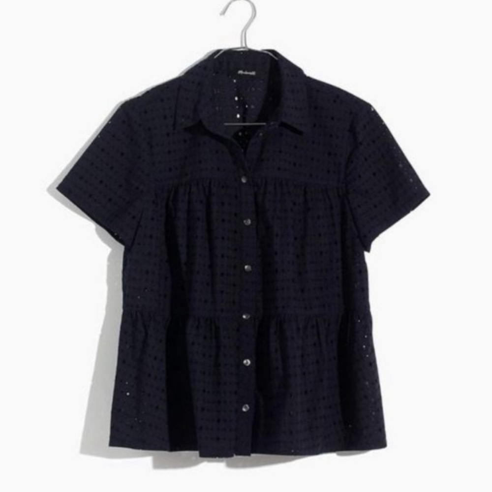 Madewell Eyelet Seamed Button-Down Shirt